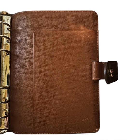 VINTAGE LOUIS VUITTON Brown Monogram Ring Agenda Cover Medium Gold-Tone Hardware - Picture 7 of 14
